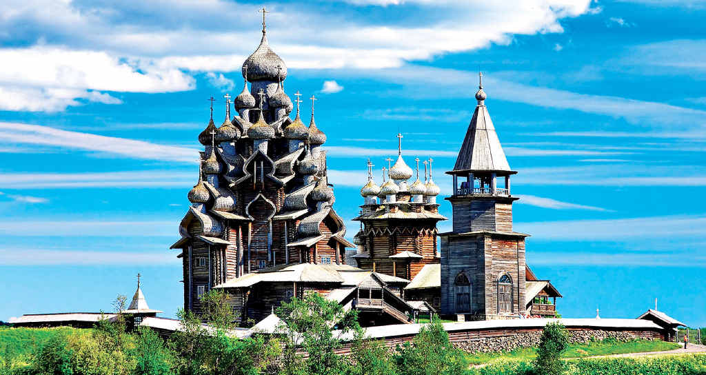 LOCAL COLOUR: Distinctive Russian church design. LOCAL COLOUR: Distinctive Russian church design.